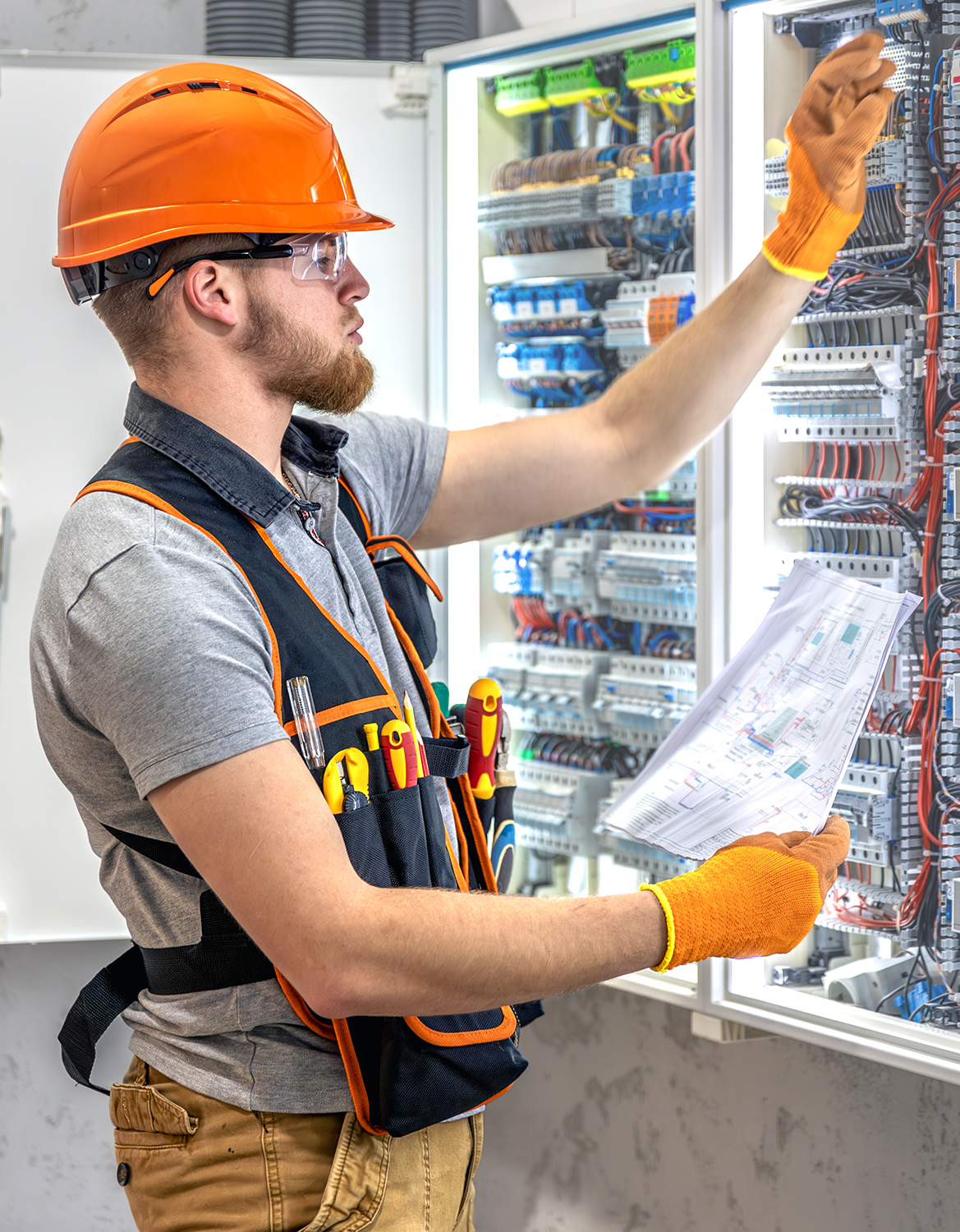 male-electrician-working